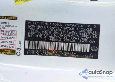 2015 Lexus Rc 350 z USA, uszkodzony, nr VIN JTHHE5BC3F5008628